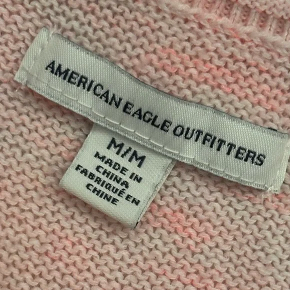 American Eagle Outfitters Pink Marbled dolman-sleeve lightweight crop sweater M - Picture 3 of 5